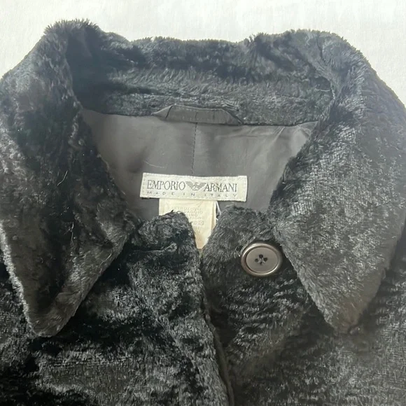 Emporio Armani Black Faux Fur Coat - Picture 16 of 16